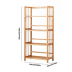 Bamboo Bookshelf Narrow 4 or 5 Tier Adjustable Shelves – Natural Wooden Bookcase Standing Storage Shelf Organizer for Small Spaces, Bedroom, Living Room & Home Office