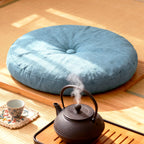 Round Seat Cushion 40x40cm 15cm Thick Firm Futon Meditation Mat Removable Linen Cover Chair Pad for Office Dining Chair Home Decor All Seasons Christmas