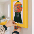 Wall-Mounted Candy Dispenser Frame – Square Hanging Candy Distribution Organizer for Halloween, Christmas, School Parties & Holiday Gifts, Available in Blue, Pink & Yellow