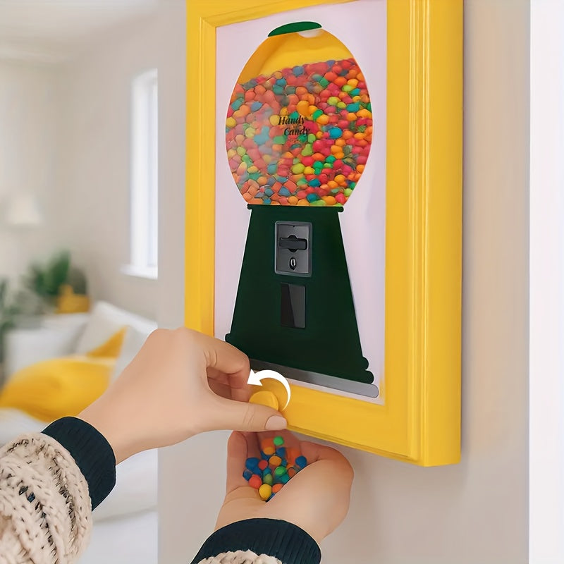 Wall-Mounted Candy Dispenser Frame – Square Hanging Candy Distribution Organizer for Halloween, Christmas, School Parties & Holiday Gifts, Available in Blue, Pink & Yellow