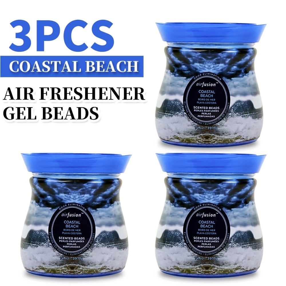 Air Freshener Scented Beads 3-Pack 14oz Each Long-Lasting Fragrance Odor Eliminator for Home Room Closet Bathroom Car Office Fabric Aromatherapy Multiple Scents