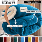 480GSM Heavy Sherpa Fleece Blanket Double-Sided Reversible Warm Throw for Couch Bed Office Travel All Season Comfort Sofa Decoration Holiday Gift