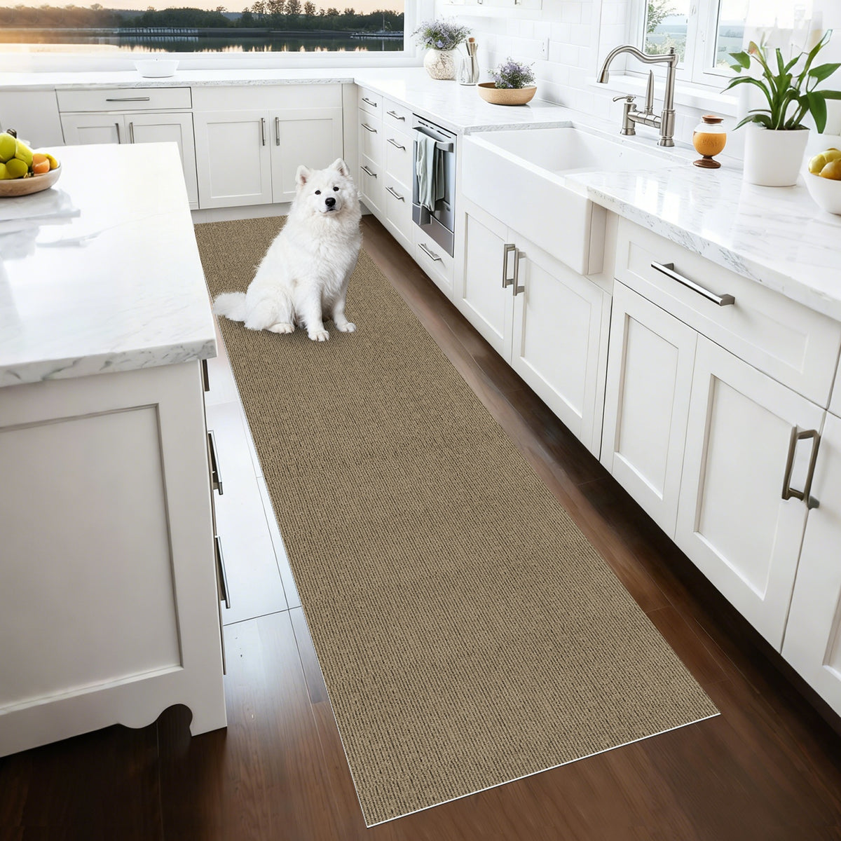 Non-Slip Runner Rug Washable & Cuttable – Low-Profile Hallway Rug for Kitchen, Living Room, Bedroom, Balcony & Poolside – Multiple Sizes 60x180 to 60x600cm