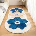 Floral Velvet Non-Slip Rug Runner Soft Fluffy Swan Velvet Floor Mat for Bedroom Living Room Hallway – 3 Colors 3 Sizes Aesthetic Decor