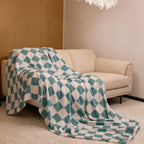 Plaid Fleece Throw Blanket Soft Thick Reversible Faux Rabbit Hair Feel Warm Cozy Blanket for Couch Sofa Bed Office Camping All Seasons Pink Blue Plaid 50x60 60x80 Inch