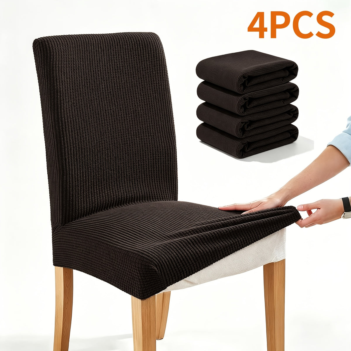 Dining Chair Covers 4/6pcs Set Washable Pet Friendly Dirt & Wear Resistant – Versatile Stretch Slipcovers for Home & Restaurant Seating, 12 Colors