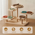 Multi-Tier Wooden Desk Organizer 5 or 6 Tray – Space-Saving Standing Shelf Rack for Cosmetics, Jewelry, Decor & Office Supplies
