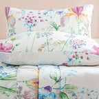 Floral Sheet Set 4 Piece – Fresh Natural Flower Plant Print Fitted Sheet Flat Sheet 2 Pillowcases, Soft Breathable All-Season Bedding for Bedroom & Dorm