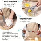 7-Piece Silicone Spurtle & Spatula Set – Heat-Resistant Cooking Utensils for Nonstick Cookware, Multi-Use Kitchen Tools for Serving, Baking, Whisking, Scooping & Spreading, Light Gray