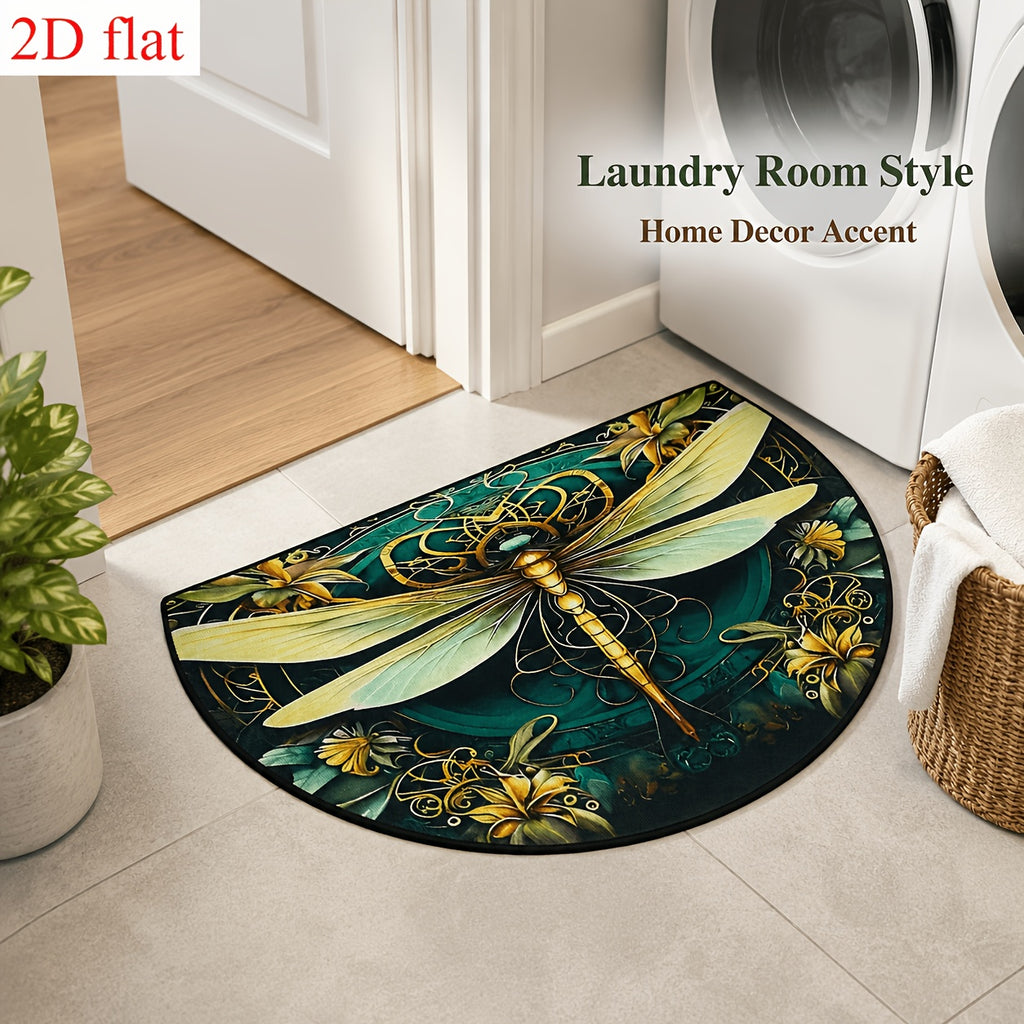 Retro Dragonfly Print Flat Washable Door Mat – Indoor & Outdoor Floor Rug for Entrance, Bathroom, Living Room & Laundry | 19”x31” (50×80cm)