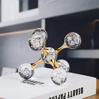 Crystal Molecular Structure Decorative Sculpture - Geometric Desk Decor Ornament for Contemporary Home, Bedroom, Living Room and Office - Modern Art Crystal Craft Decoration
