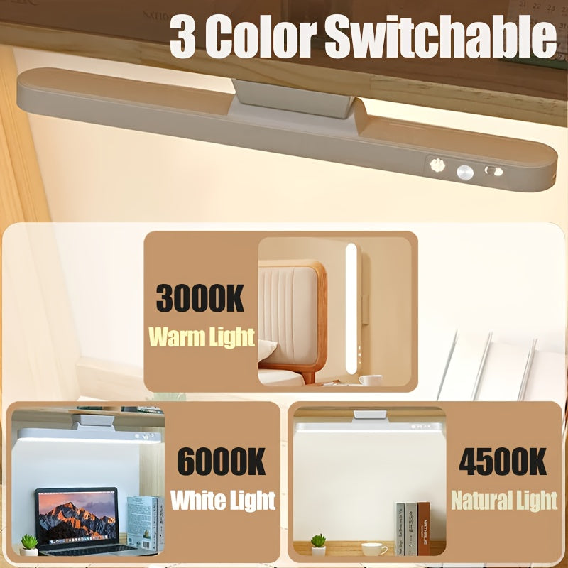 USB Rechargeable LED Desk Lamp Dimmable 3 Color Modes Hanging or Table Lamp with Remote for Reading Cabinet Closet Wardrobe Night Light