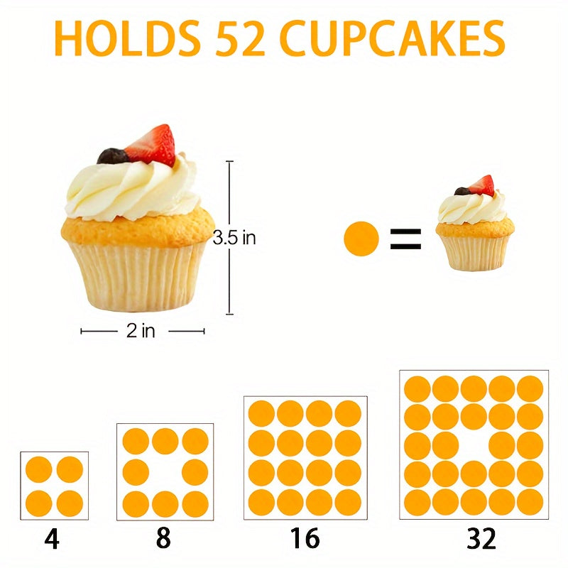4-Tier Square Acrylic Cupcake Stand with LED Light Strip Holds 52 Cupcakes Dessert Display Tower for Weddings Birthdays Christmas Parties Graduations