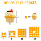 4-Tier Square Acrylic Cupcake Stand with LED Light Strip Holds 52 Cupcakes Dessert Display Tower for Weddings Birthdays Christmas Parties Graduations