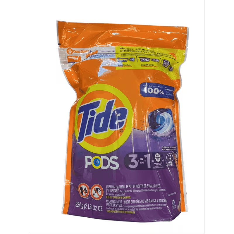 Laundry Detergent Pods Spring Meadow Scent 39ct or 78ct Deep Clean HE Compatible Dissolving Pods for All Washers Hot Cold Water + Free Hand Sanitizer