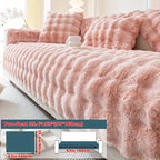 Faux Rabbit Fur Plush Sofa Cover Thick Milkskin Split Slipcover Cozy Winter Warmth Pet Friendly Machine Washable 1 2 3 4 Seater Living Room Bedroom Office