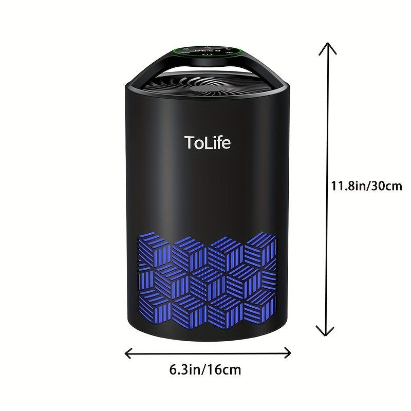 H13 HEPA Air Purifier for Large Rooms Bedrooms Pets Ultra Quiet 25dB Sleep Mode 3-Stage Filter Dust Smoke Pollen Pet Hair Dander USB Powered Aromatherapy Diffuser