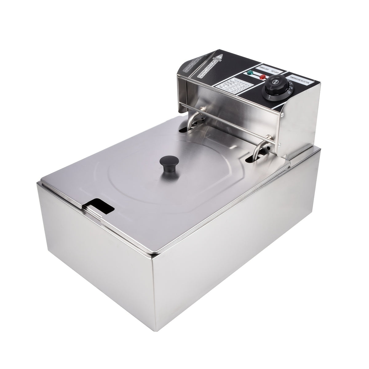 Electric Deep Fryer 6L (1.59 Gal) with Basket, Lid & Temperature Control | Countertop Stainless Steel Deep Fryer for Home Kitchen, Restaurant & Café | 120V US Plug