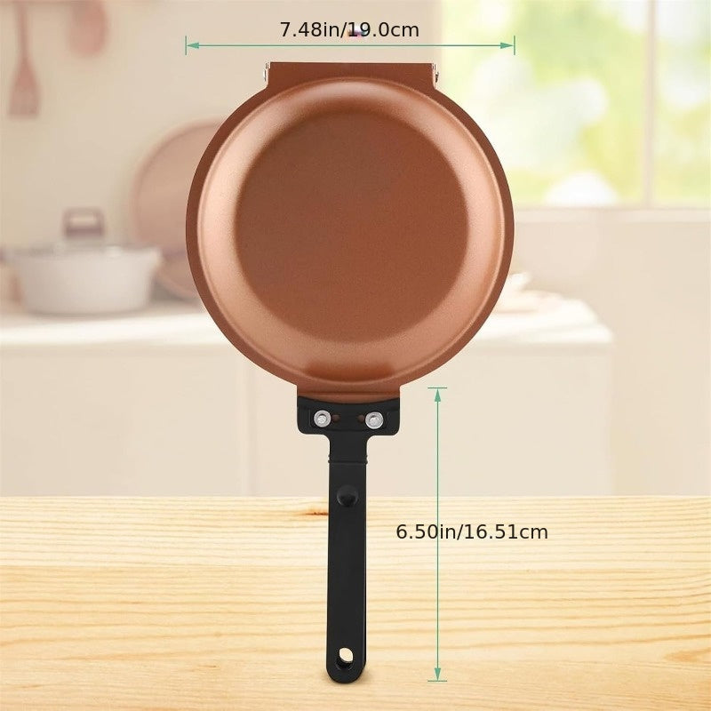 Pancake Skillet Non-Stick Reversible Foldable Stainless Steel Breakfast Pan for Pancakes Omelettes Frittatas Dishwasher Safe Multiple Colors