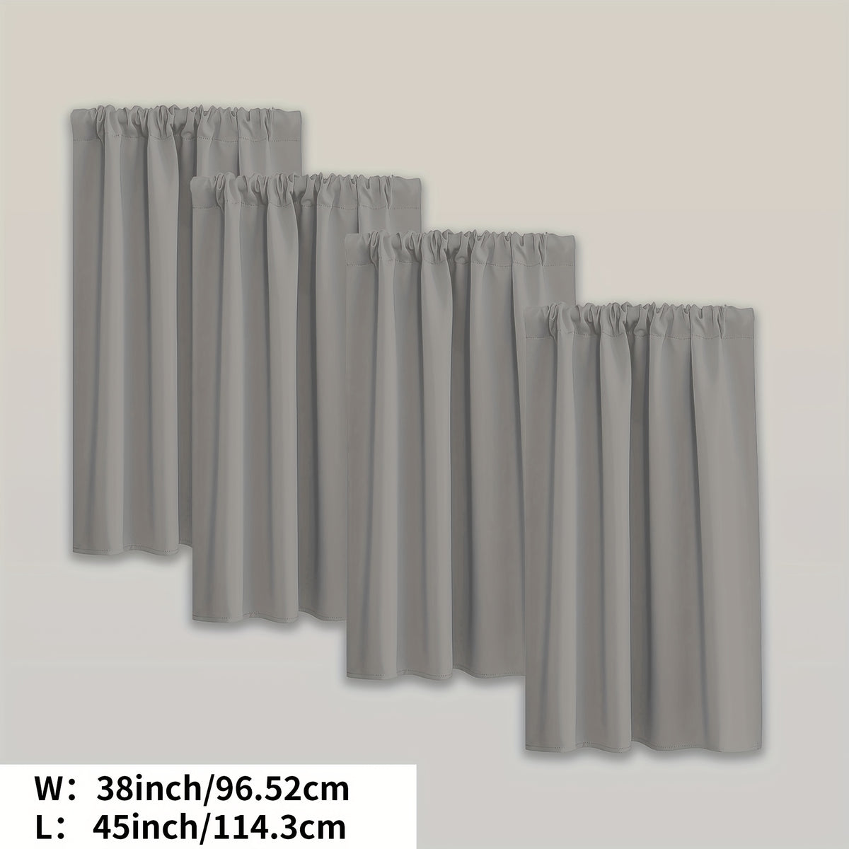 Blackout Curtains Rod Pocket 4 Panels - Thermal Insulated Room Darkening Noise Reducing Matte Drapes for Bedroom Living Room Office, 9 Colors 11 Sizes