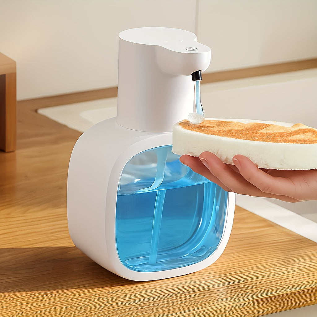 Automatic Foam Soap Dispenser Touchless USB Rechargeable - Wall-Mountable Hands-Free Soap Pump with Adjustable Foam Output for Bathroom, Kitchen & Pet Bathing, Works with Liquid Soap, Body Wash & Dish Detergent - White & Black