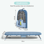 Tabletop Ironing Board Small Portable with 2 Heat-Resistant Covers & Holder – Non-Slip Feet, Compact Design for Home & Travel | Grey, Beige, Blue, Pink, Black