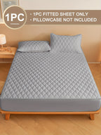 Mattress Protector Deep Pocket 11.8-Inch Thickened Fitted Cover with Embossed Design – Solid Color Bedding Essential for Twin Full Queen King, 7 Colors