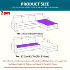 Jacquard Couch Cushion Cover 2pcs Set Solid Color Sofa Seat Cover - Soft Thick Plush Non-Slip Machine Washable Pet Friendly for 2 3 4 Seat Sectional Sofa Living Room Bedroom, 4 Colors