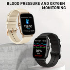 Large Screen Smartwatch with HD Voice Call, Multiple Sports Modes, Sleep Detection & Customizable Watch Faces – Compatible with Android & iPhone, Silicone Band
