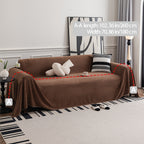 Sofa Cover Short Plush Couch Protector for 2 3 4 Seater - Machine Washable Pet Friendly Furniture Protector Slipcover All Season Thick Cushion Cover in Light Grey Deep Gray Coffee Burgundy Off White