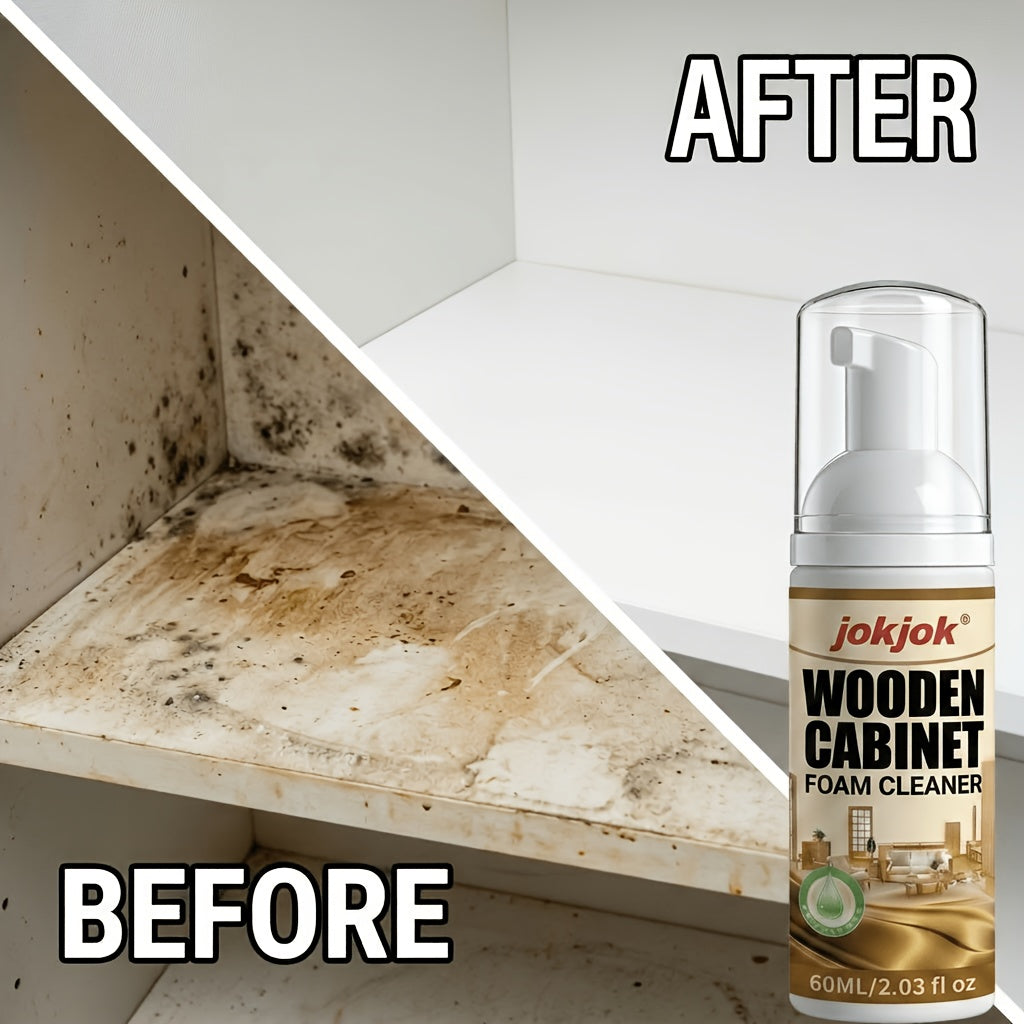 Cabinet Renovation Foam Cleaner Spray – White Wood Furniture Cleaner, Removes Water Stains & Black Marks, Quick-Dry Formula for Kitchen Cabinet Doors, Wardrobes & Wooden Furniture, Whitens with One Spray