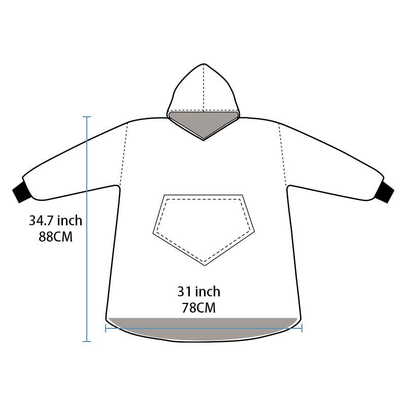 Hoodie Wearable Blanket for Men & Women – Thick Flannel Oversized Sweatshirt Blanket with Pockets, Soft Cozy Warm Winter Lounge Wrap for Adults