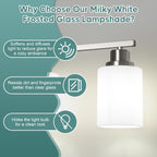 3-Light Modern Vanity Light Fixture Wall Sconce with Milk White Glass Shade E26 Socket - Bathroom Mirror Light for Living Room Bedroom Hallway, Golden / Brushed Nickel / Black