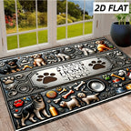 Dog Welcome Doormat Non-Slip Crystal Velvet A House Is Not A Home Without A Dog Bone Pattern Entrance Mat Bathroom Kitchen Bedroom Floor Mat 24x16 30x18 Christmas Gift