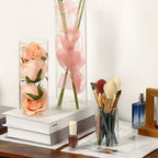 Glass Cylinder Vases Set 15/20/25/30pcs 5 Sizes – Transparent Hurricane Flower Vases for Wedding, Home, Party & Office Decor