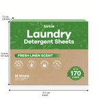 Laundry Detergent Sheets 170 Loads – 85 Sheets Liquid-Free Eco-Friendly Formula, Fresh Linen Fragrance, No Plastic Jug, HE Compatible, Available in Multi-Packs