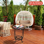 13.5 Inch Round Side Table Indoor Outdoor – Space-Saving Modern Accent Table for Patio Balcony Living Room Sofa Garden