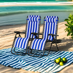 Set of 2 Zero Gravity Recliner Lounge Chairs with Cup Holder Tray – Adjustable Outdoor Relaxing Chairs for Patio, Lawn, Garden & Beach | 7 Color Options