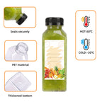 Plastic Juice Bottles with Caps 12oz 16oz Bulk Set 100 118 142 Pcs - Empty Bottles with Labels Funnel & Brush for Juice Smoothie Tea Coffee Party | Nuvia Haven