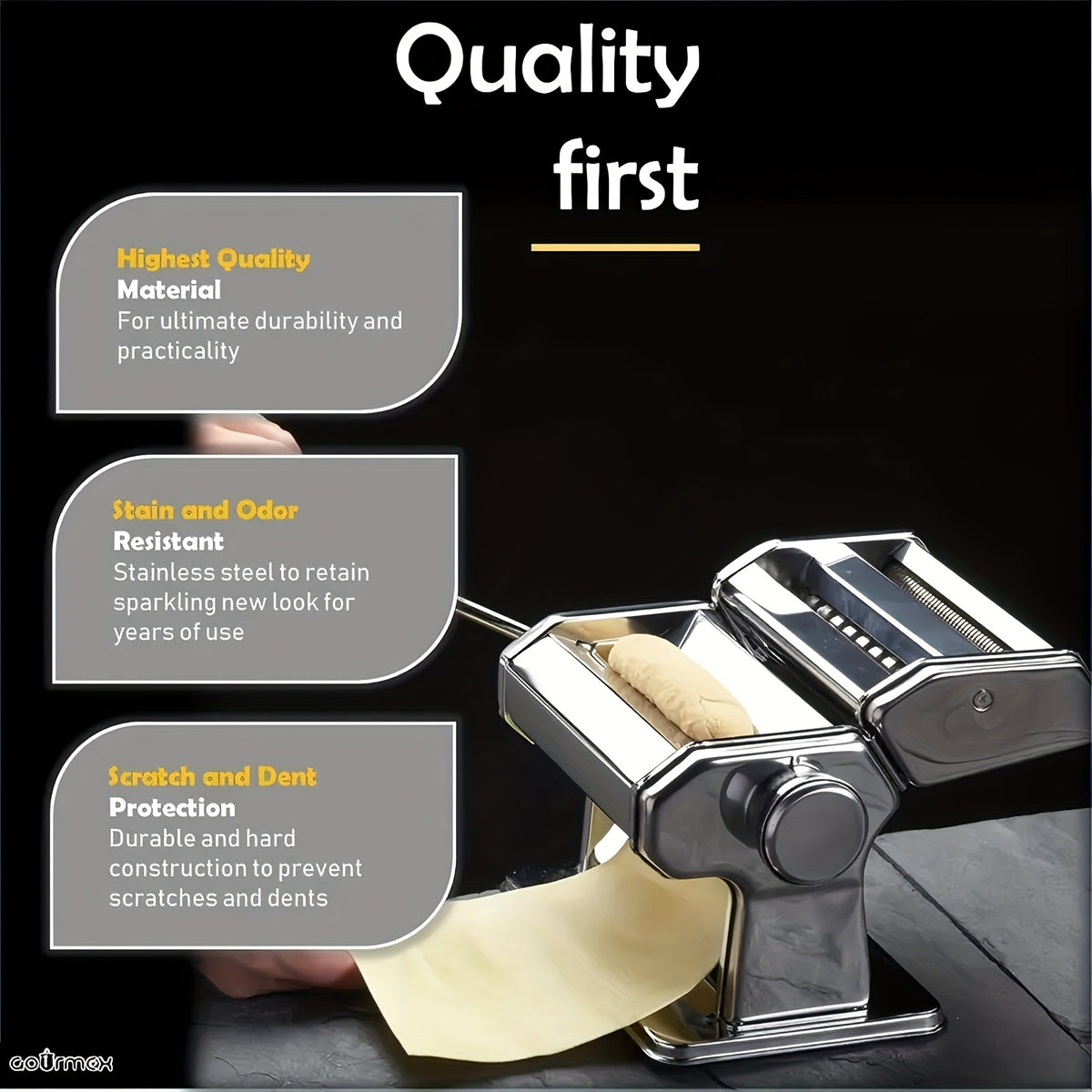 2-in-1 Pasta Maker Machine with Roller & Cutter - 8 Adjustable Thickness Settings, Makes Spaghetti, Fettuccine, Lasagna & Dumpling Wrappers