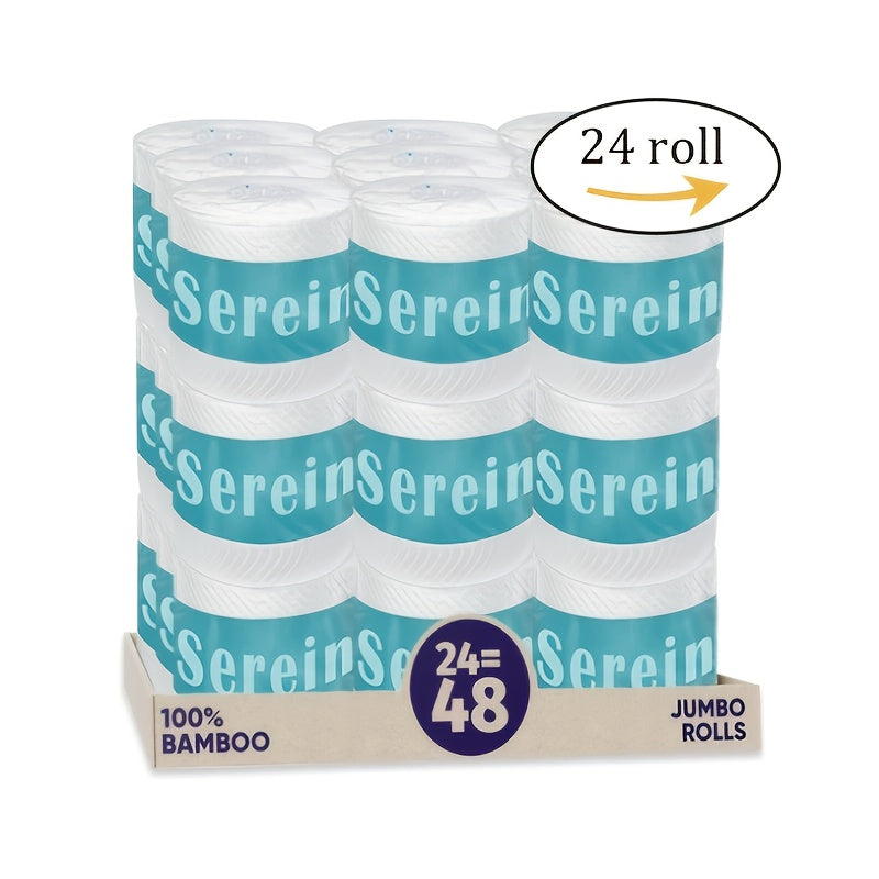 100% Bamboo Toilet Paper, 24 Rolls, 3-Ply, 300 Sheets Per Roll – Eco-Friendly, Soft & Strong Bamboo Bathroom Tissue Value Pack
