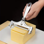 Adjustable Cheese Slicer & Garlic Press 2-Piece Kitchen Tool Set – Metal Blade Adjustable Thickness, Manual Cheese Cutter for Home Cooking