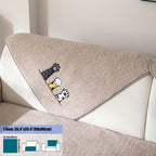 Sherpa Sofa Cover with Cat Paw Embroidery – Thick Plush Non-Slip Couch Slipcover, Pet-Friendly & Machine Washable Furniture Protector