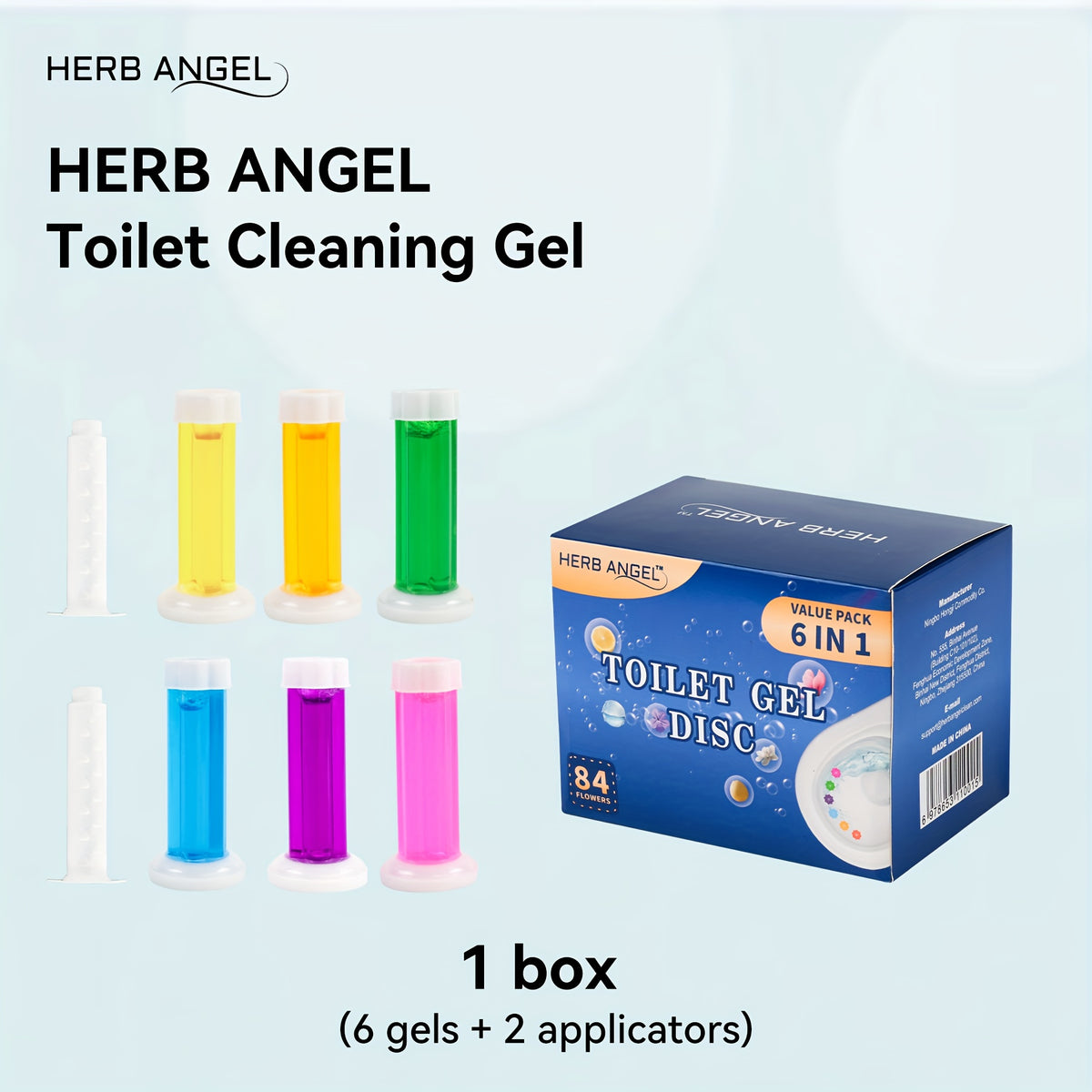 Toilet Cleaning Gel Stamp Air Freshener & Deodorizer 6 Fragrances – Long-Lasting Lavender, Ocean, Jasmine, Lemon, Gardenia & Carnation Toilet Bowl Cleaner Gel for Bathroom 1 Box / 2 Boxes
