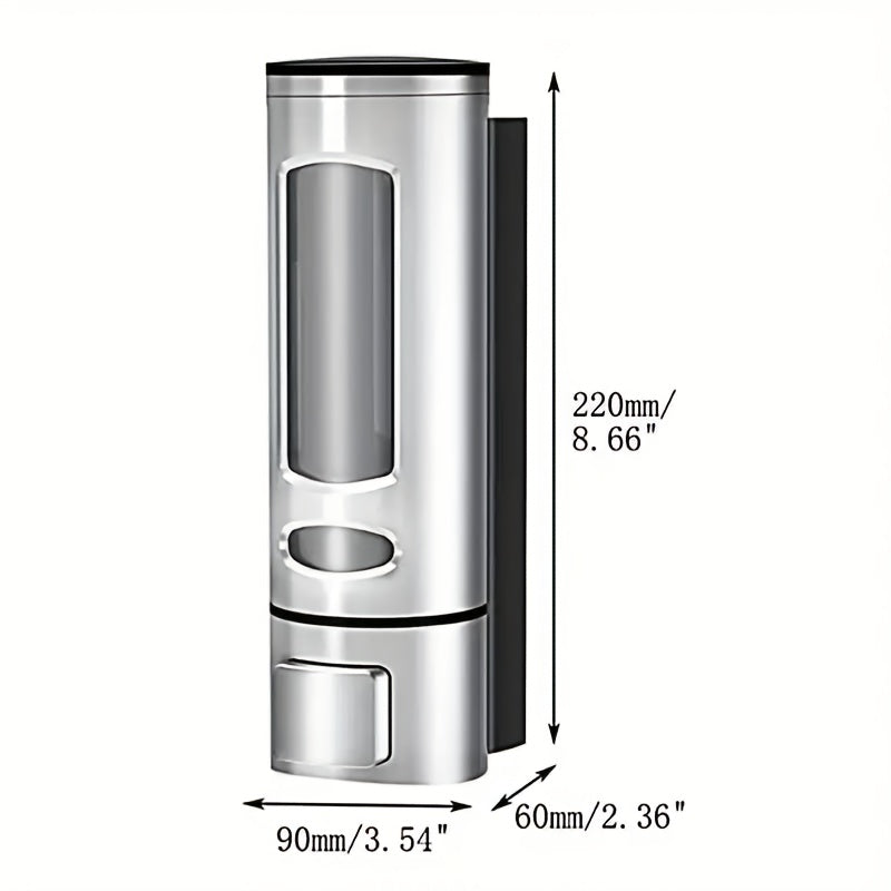 Wall-Mounted Soap Dispenser, 13.53oz Large Capacity Manual Press – No-Drill Adhesive Mount, for Shampoo, Shower Gel & Liquid Cosmetics, Black / White / Gold