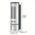 Wall-Mounted Soap Dispenser, 13.53oz Large Capacity Manual Press – No-Drill Adhesive Mount, for Shampoo, Shower Gel & Liquid Cosmetics, Black / White / Gold