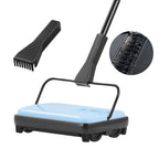 Manual Carpet Sweeper No Battery Needed 300ml Dustbin 180° Rotating Head Floor Sweeper for Carpet Hardwood Tile Pet Hair Home Office