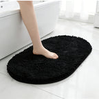 Chenille Oval Non-Slip Bathroom Mat Super Absorbent Soft Plush Floor Mat – Machine Washable, Anti-Slip Backing, 5 Colors 6 Sizes for Bathroom Kitchen Pet Use