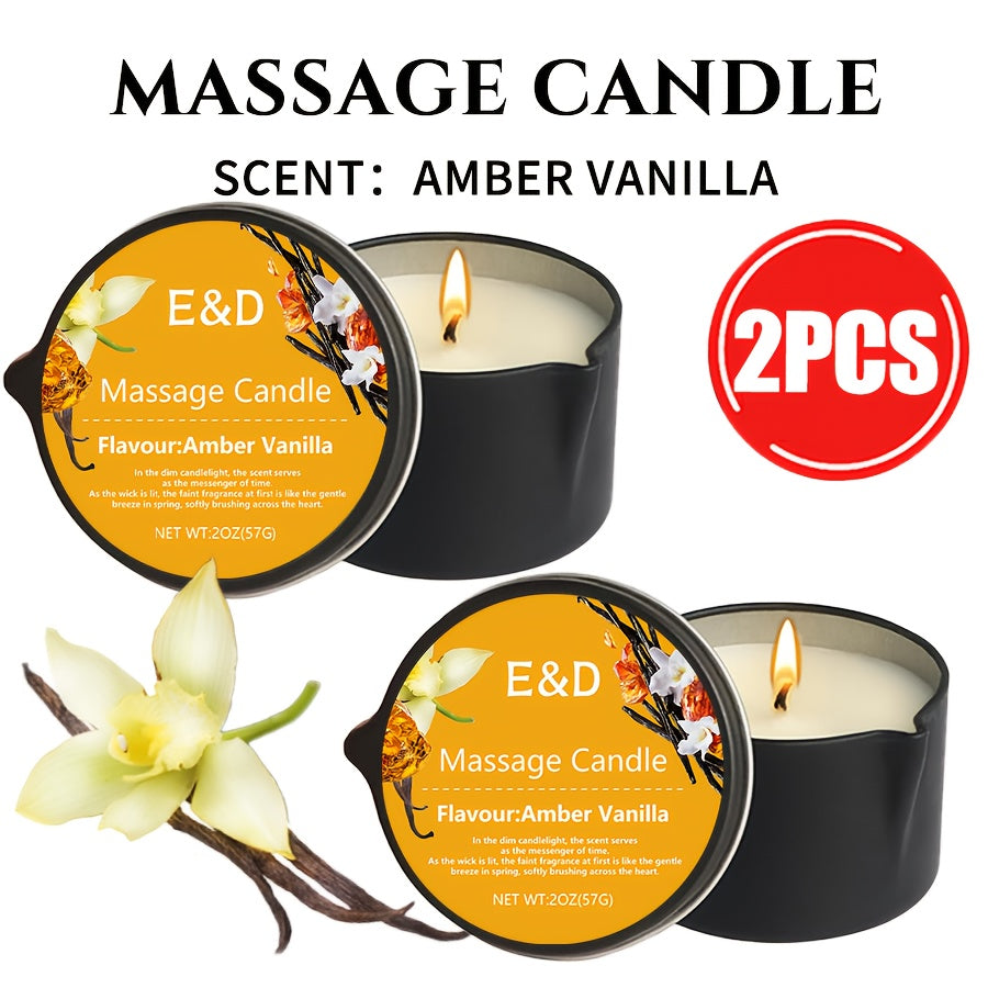 2-in-1 Soy Wax Massage Oil Candle Essential Oil Scented Warm Moisturizing Body Lotion Luxury Spa Candle Gift Set for Women Nail Salon Pedicure Wedding Christmas Valentine 1pc 2pc 6pc 17 Scents
