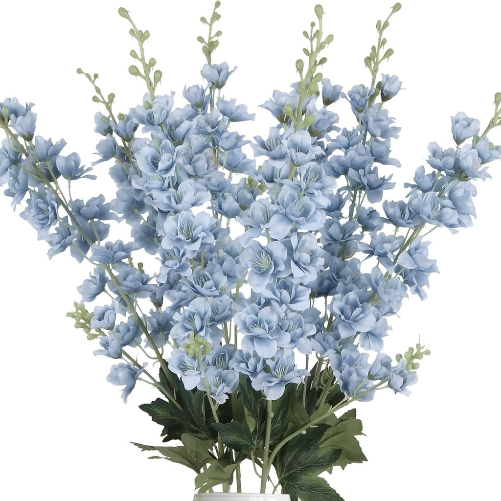 Artificial Delphinium Flowers 6pcs 33.5 Inch Long Stem Faux Snapdragon for Vase, Wedding, Home & Party Decor